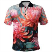 Australia Waratah Polo Shirt - Waratah Oil Painting Abstract Ver4 Polo Shirt