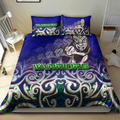 New Zealand Warriors Bedding Set - New Zealand Warriors Ruby Maori Patterns Bedding Set
