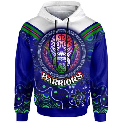 New Zealand Warriors Hoodie - Custom New Zealand Warriors Aboriginal Inspired Dot Art Vector Painting With Turtle Hoodie