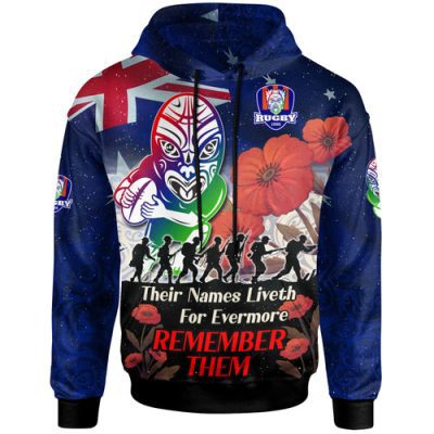 New Zealand Warriors Hoodie - Custom Remember Them Red Poppy Flowers Hoodie