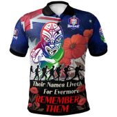 New Zealand Warriors Polo Shirt - Custom Remember Them Red Poppy Flowers Polo Shirt