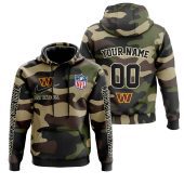 NFL Washington Commanders Custom Name Number Camo Style Pullover Hoodie