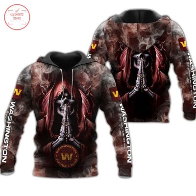 NFL Washington Commanders Death Skull Prayer Pullover Hoodie