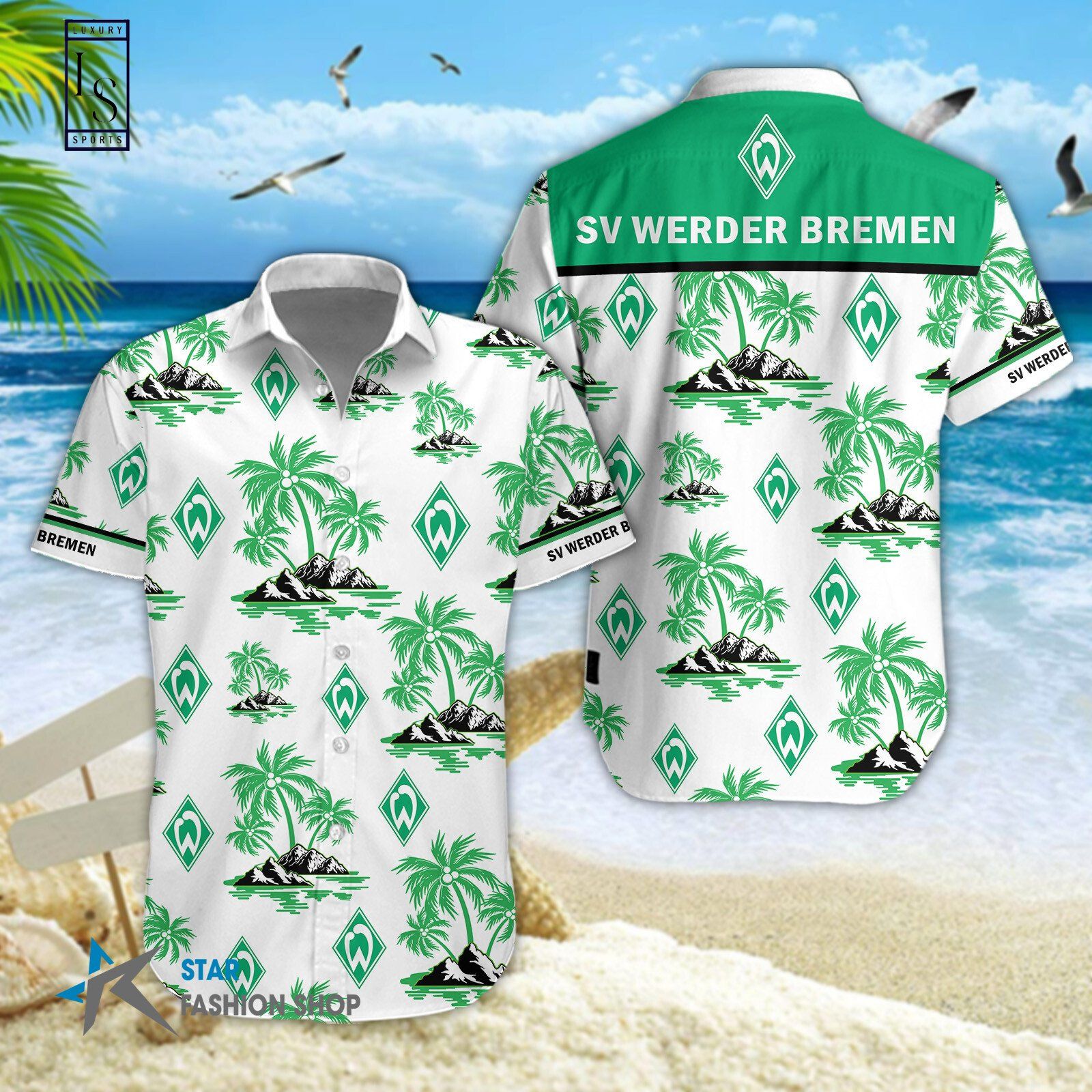 SV Werder Bremen Coconut Tree Hawaiian Shirt SV Werder Bremen Coconut Tree Hawaiian Shirt