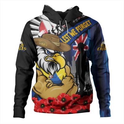 West Coast Eagles Hoodie Anzac Day Honor United In Spirit