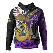 West Coast Eagles Hoodie ANZAC Day Honor Purple Valor And Spirit