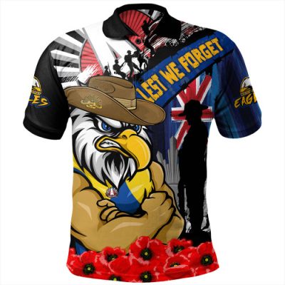 West Coast Eagles Polo Shirt Anzac Day Honor United In Spirit