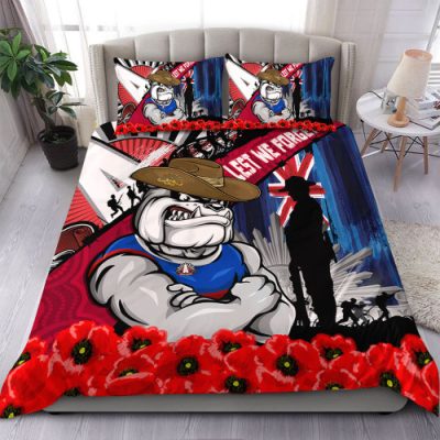 Western Bulldogs Bedding Set Anzac Day Honor United In Spirit