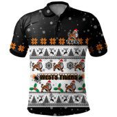 Wests Tigers Christmas Custom Polo Shirt - Special Ugly Christmas Polo Shirt