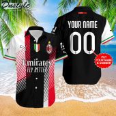 AC Milan Custom Name Number Hawaiian Shirt V2