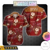 Whitney Houston Brown Tropical Floral White Aloha Hawaiian Shirt