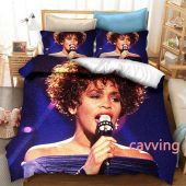 Whitney Houston Blue Bedding Set V1