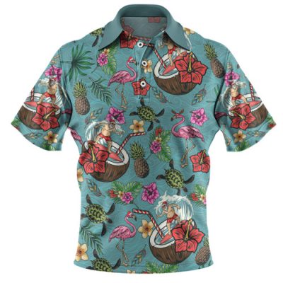 Australia Christmas Surfing Polo Shirt - Funny Santa Surfing Colorful Seamless Pattern Polo Shirt