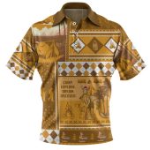 Australia Camping Christmas Polo Shirt - Xmas Camping With Kangaroo Vintage Polo Shirt