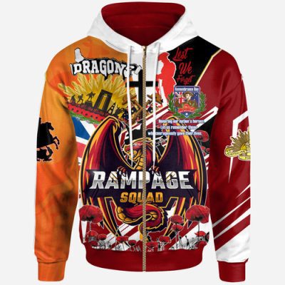 St. George Illawarra Dragons Hoodie - Custom Remembrance Dragons Anzac Quote With Poppy And Rosemary Hoodie