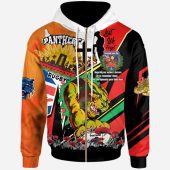 Penrith Panthers Hoodie - Custom Remembrance Penrith Panthers Anzac Quote With Poppy And Rosemary Hoodie