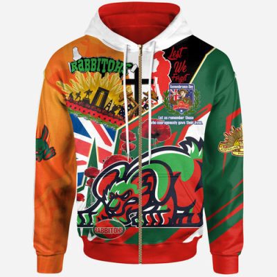 South Sydney Rabbitohs Hoodie - Custom Remembrance South Sydney Rabbitohs Quote With Poppy And Rosemary Hoodie