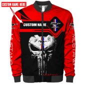 Ford Mustang Custom Name Red Black Bomber Jacket