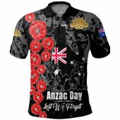 Australia  Anzac Custom Polo Shirt - Lest We Forget Black Style Polo Shirt