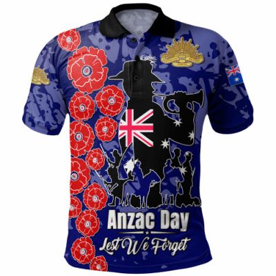 Australia  Anzac Custom Polo Shirt - Lest We Forget Green Style Polo Shirt