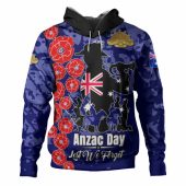 Australia Anzac Custom Hoodie - Lest We Forget Blue Style Hoodie