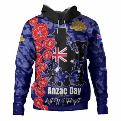 Australia Anzac Custom Hoodie - Lest We Forget Blue Style Hoodie