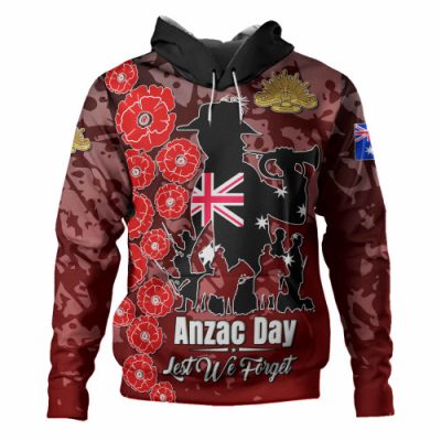 Australia  Anzac Custom Hoodie - Lest We Forget Black Style Hoodie