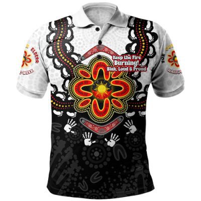 Australia Polo Shirt Aboriginal Inspired Naidoc Symbol Pattern