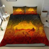 Australia Aboriginal Inspired Bedding Set - Australian Map with Indigenous Color