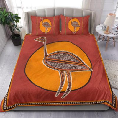 Australia Aboriginal Inspired Bedding Set - Indigenous Emu