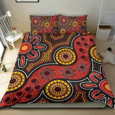 Australia Aboriginal Inspired Bedding Set - Indigenous Patterns Ver11
