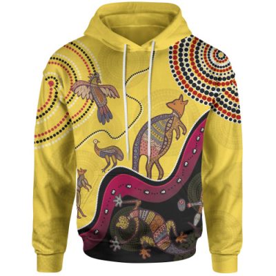 Australia Aboriginal Inspired Hoodie - Indigenous Animals Life Art