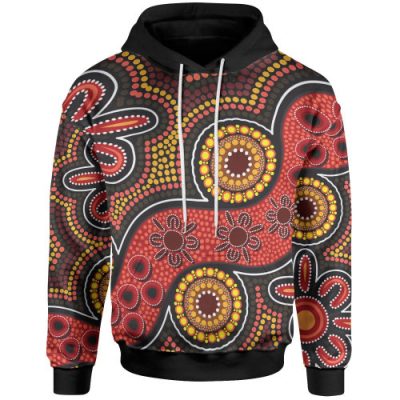 Australia Aboriginal Inspired Hoodie - Indigenous Circle Dot Painting Style