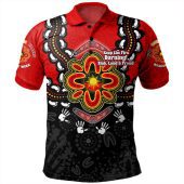 Australia Polo Shirt Aboriginal Inspired Naidoc Symbol Pattern