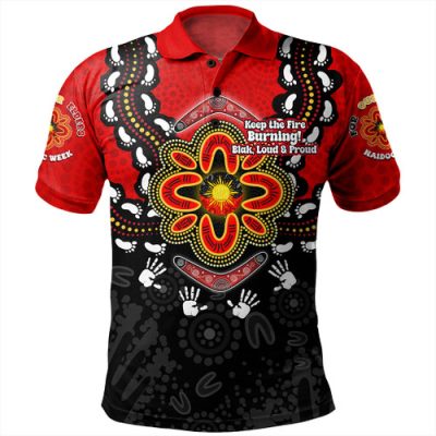 Australia Polo Shirt Aboriginal Inspired Naidoc Symbol Pattern