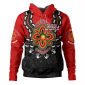 Australia Hoodie Aboriginal Inspired Naidoc Symbol Pattern White
