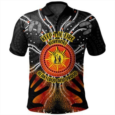 Australia Polo Shirt Naidoc Week Aboriginal Pattern Hand Symbols