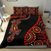 Australia Aboriginal Inspired Bedding Set - Aboriginal Inspired Lizard With Dot Painting Patterns