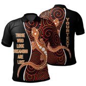 Australia Aboriginal Inspired  Custom Polo Shirt - Indigenous Lizard Dreaming