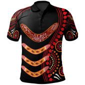 [Port Augusta] Australia Aboriginal Inspired Polo Shirt - Boomerang With Dot Painting