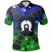 Australia Torres Strait Islands Inspired Polo Shirt- Torres Strait Symbol With Indigenous Patterns