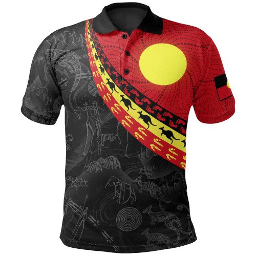 Australia Aboriginal Inspired Polo Shirt - Indigenous Circle Dot Painting Style Australia Aboriginal Inspired Polo Shirt - Indigenous Circle Dot Painting Style