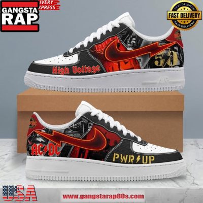 ACDC High Voltage Power Up Limited Edition Air Force 1 Sneakers Shoes