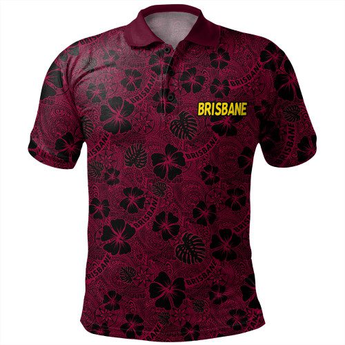 Brisbane Broncos Polo Shirt - Scream With Tropical Patterns Brisbane Broncos Polo Shirt - Scream With Tropical Patterns
