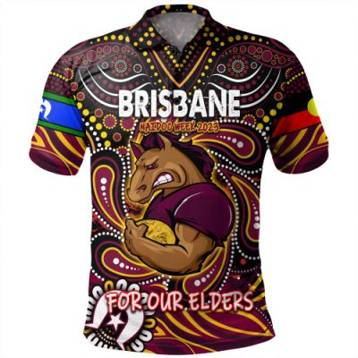 Brisbane Broncos Naidoc Week Polo Shirt - Aboriginal For Our Elder NAIDOC Week 2023