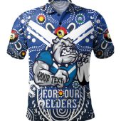Canterbury-Bankstown Bulldogs Naidoc Week Custom Polo Shirt - Bulldogs Naidoc For Our Elders Dot Art Style Polo Shirt
