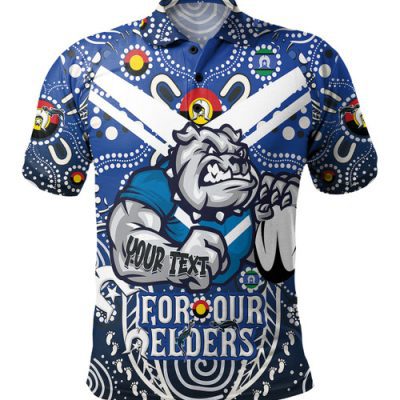 Canterbury-Bankstown Bulldogs Naidoc Week Custom Polo Shirt - Bulldogs Naidoc For Our Elders Dot Art Style Polo Shirt