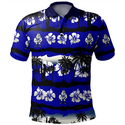 Canterbury-Bankstown Bulldogs Polo Shirt - Tropical Hibiscus and Coconut Trees Canterbury-Bankstown Bulldogs Polo Shirt - Tropical Hibiscus and Coconut Trees