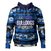 Canterbury-Bankstown Bulldogs Hoodie - Eat Sleep Repeat With Tropical Patterns
