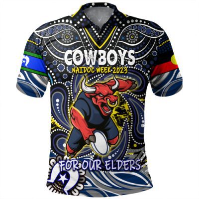 North Queensland Cowboys Naidoc Polo Shirt - Aboriginal For Our Elder NAIDOC Week 2023
